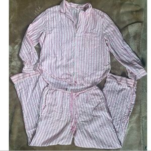 Victoria ‘s Secret long sleeve striped button down pajama set size Small